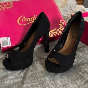 Candies Black peep toe pumps